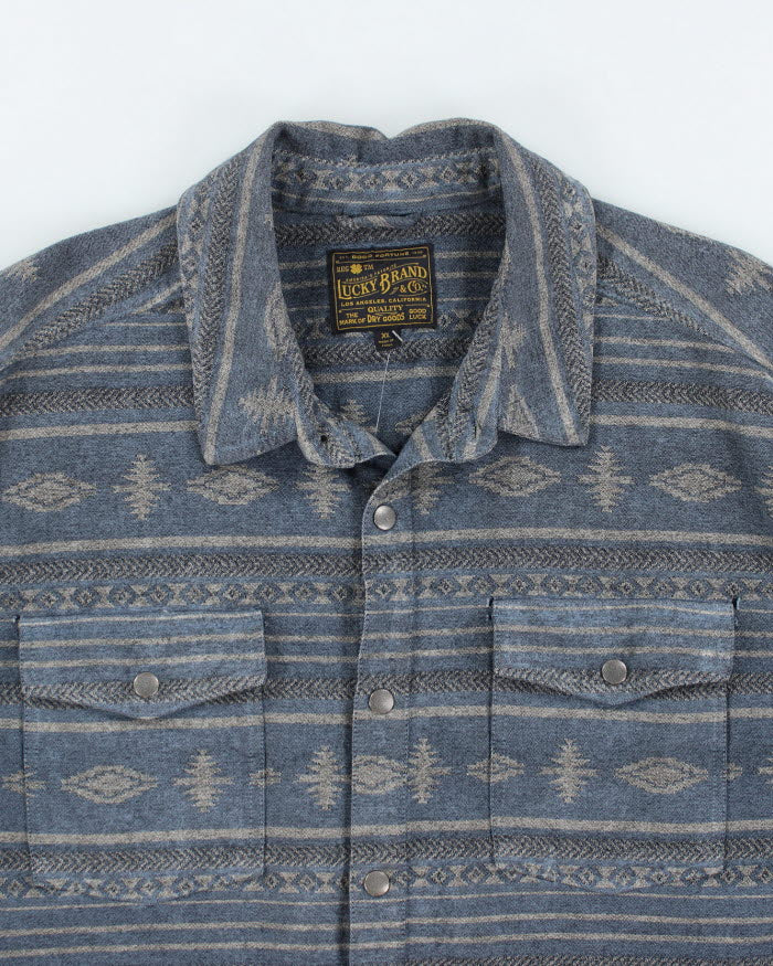 Vintage 90's Lucky Brand Snap Button Heavyweight Flannel Shirt - XL