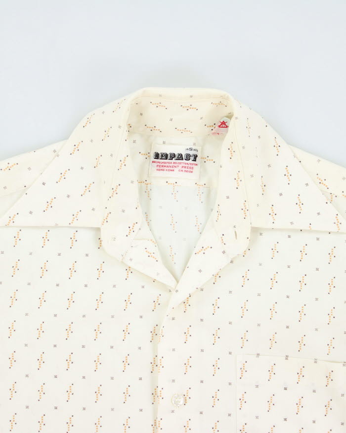 Vintage 70s Impact Pattern Long Sleeve Shirt - S