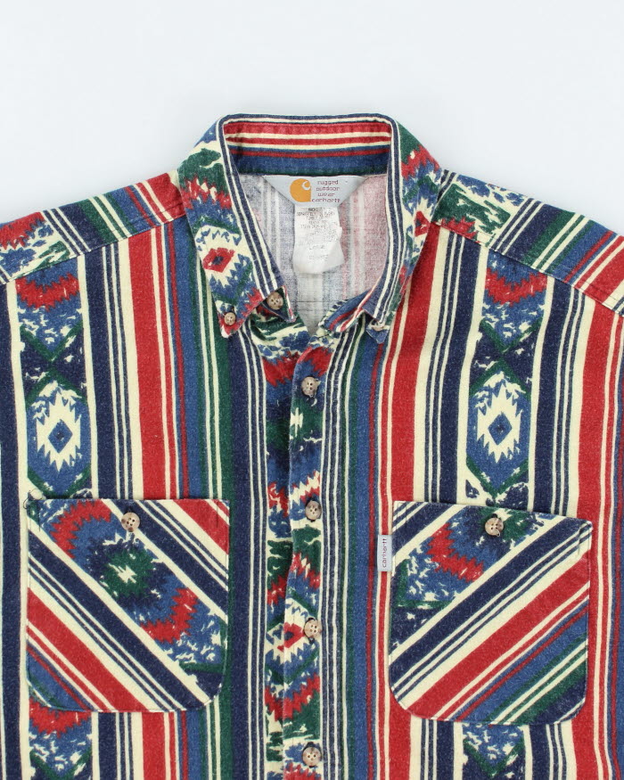Vintage 90's Carhartt Patterned Flannel Shirt - L
