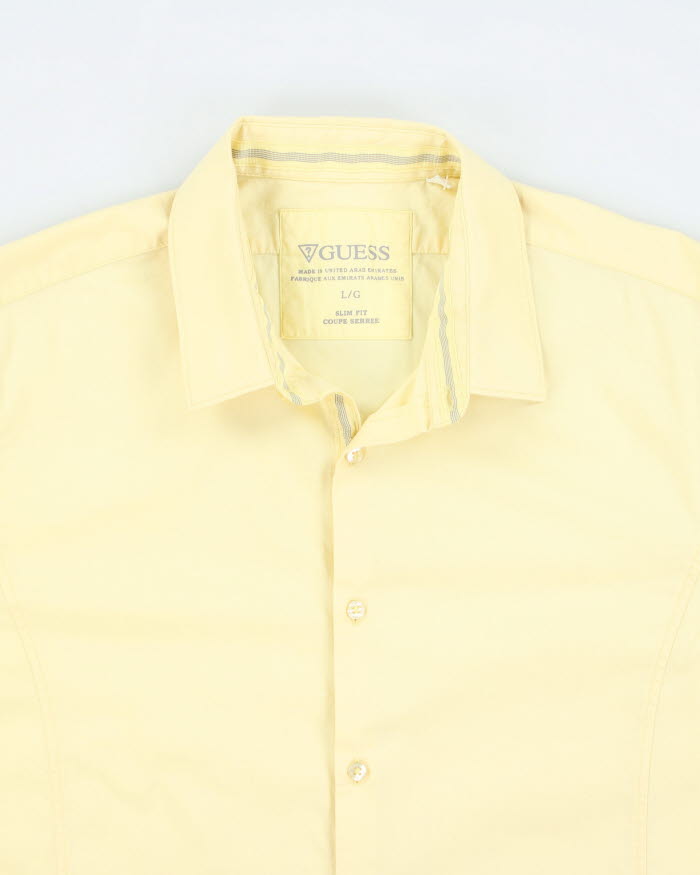 Y2k 00s Guess Yellow Long Sleeve Shirt - L