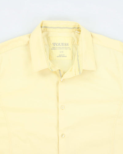Y2k 00s Guess Yellow Long Sleeve Shirt - L