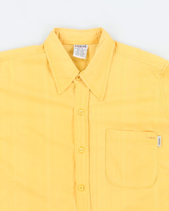Y2k 00s Guess Yellow Long Sleeve Shirt - S