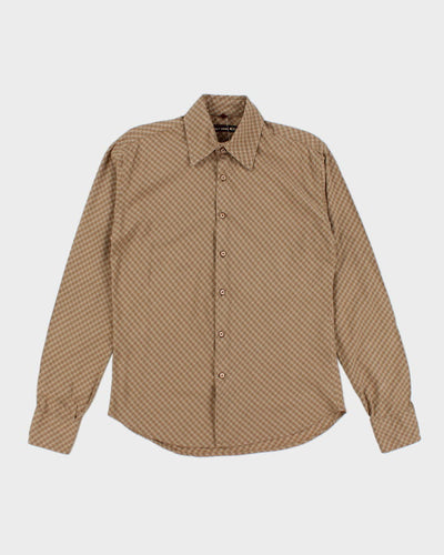Y2k 00s Point Zero Brown Check Long Sleeve Shirt - M