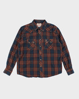 Vintage 80's Wrangler Snap Button Western Flannel Shirt - L