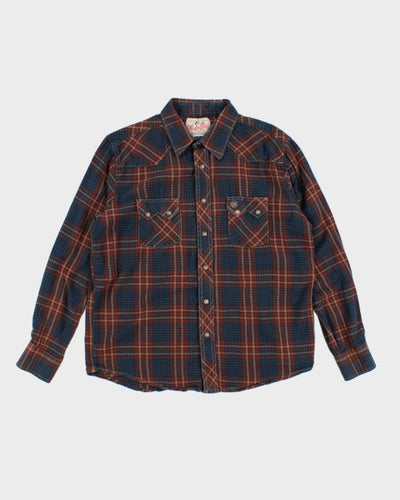 Vintage 80's Wrangler Snap Button Western Flannel Shirt - L