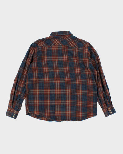 Vintage 80's Wrangler Snap Button Western Flannel Shirt - L