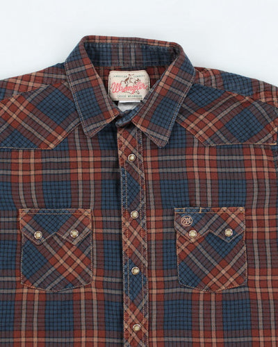 Vintage 80's Wrangler Snap Button Western Flannel Shirt - L