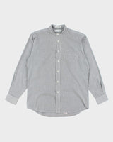 Oscar De La Renta Grandad Collar Stripe Shirt - M