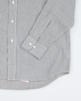 Oscar De La Renta Grandad Collar Stripe Shirt - M