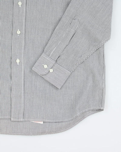 Oscar De La Renta Grandad Collar Stripe Shirt - M