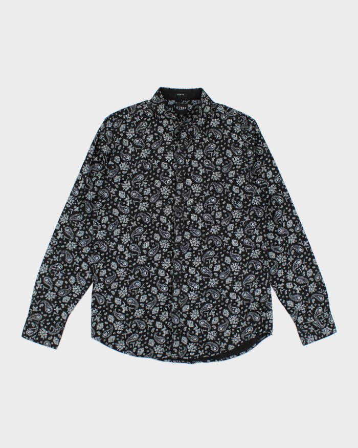 Y2k 00s Guess Paisley Pattern Long Sleeve Shirt - M