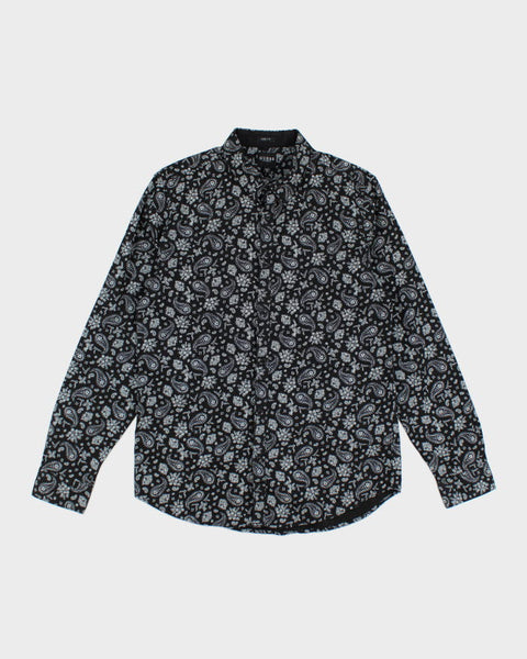 GORGLITTER Women's Paisley Print Ruched Button Down Y2k