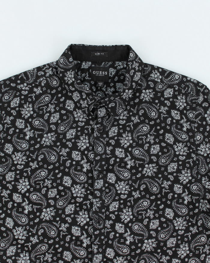 Y2k 00s Guess Paisley Pattern Long Sleeve Shirt - M