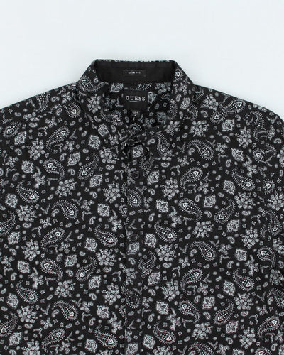 Y2k 00s Guess Paisley Pattern Long Sleeve Shirt - M