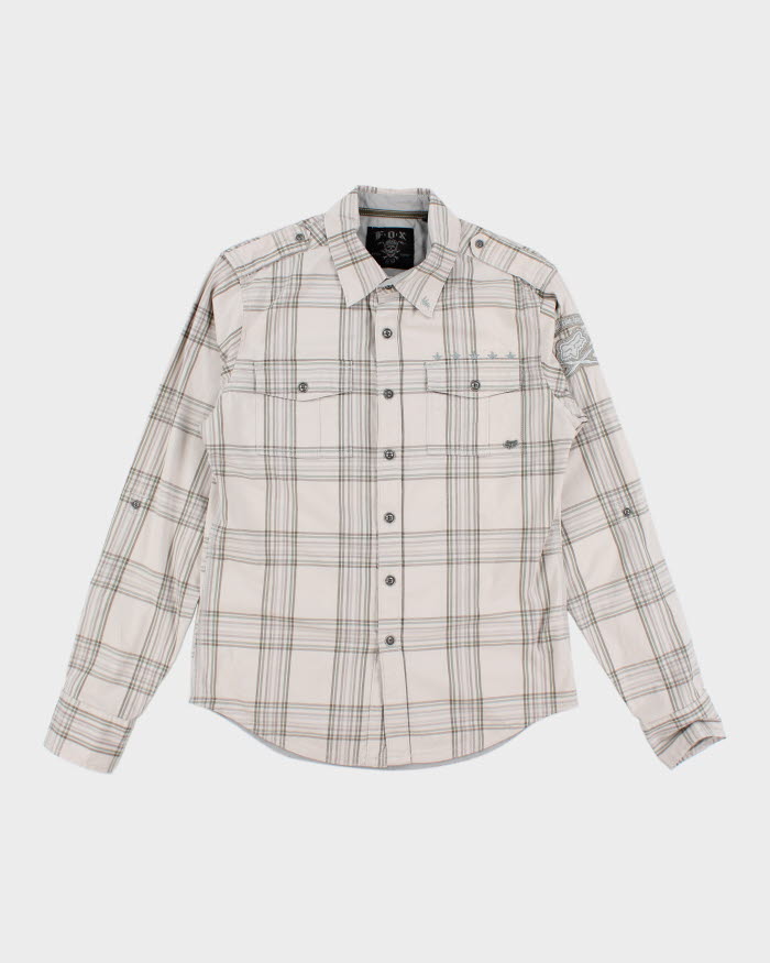 Y2k 00s Fox Checked Long Sleeve Shirt - M