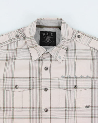 Y2k 00s Fox Checked Long Sleeve Shirt - M