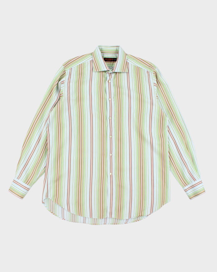 Vintage 90's Etro Striped Button Up Shirt - XL