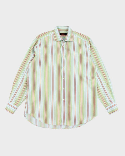 Vintage 90's Etro Striped Button Up Shirt - XL