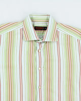Vintage 90's Etro Striped Button Up Shirt - XL