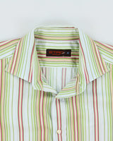Vintage 90's Etro Striped Button Up Shirt - XL