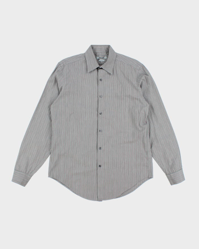 Vintage Y2K DKNY Striped Button Up Shirt - L