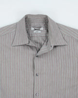 Vintage Y2K DKNY Striped Button Up Shirt - L