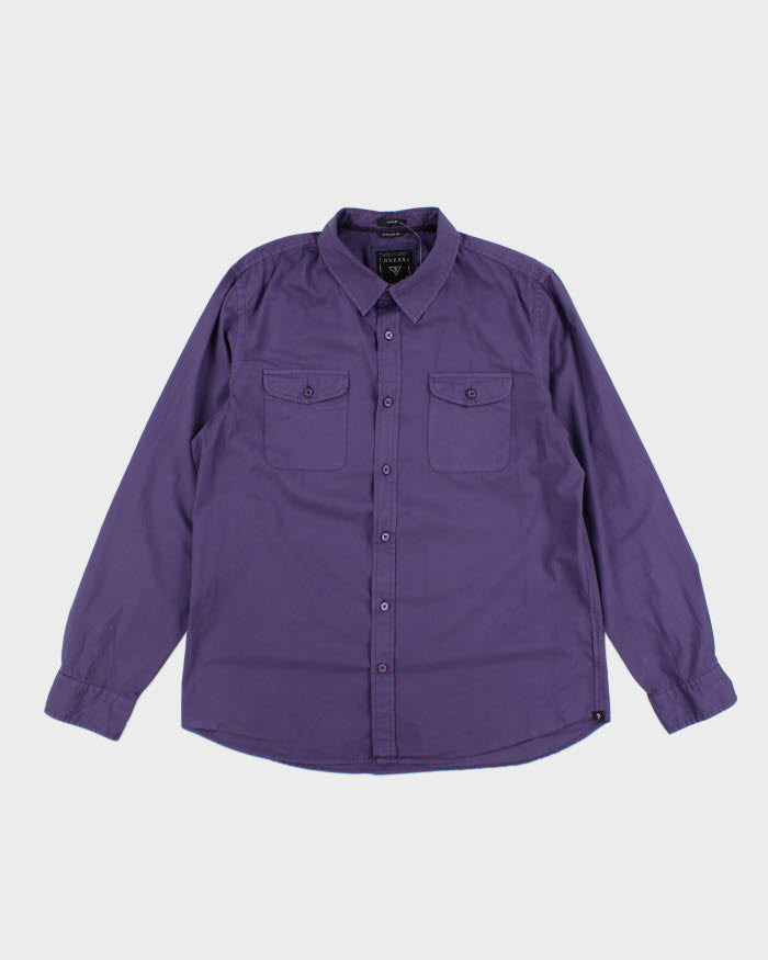 Y2k 00s Guess Purple Long Sleeve Shirt - XL