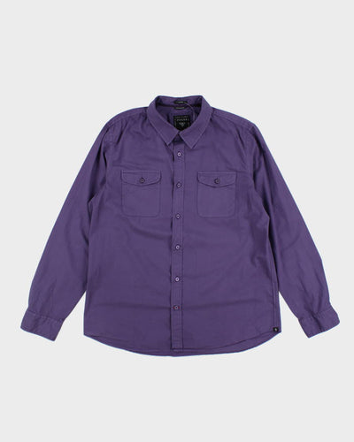 Y2k 00s Guess Purple Long Sleeve Shirt - XL