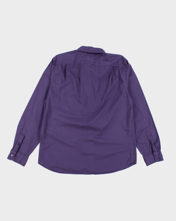Y2k 00s Guess Purple Long Sleeve Shirt - XL