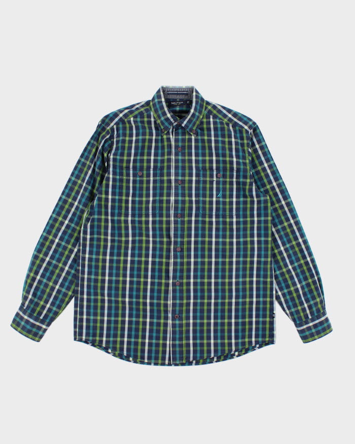 Vintage 2000's Nautica Striped Button Up Shirt - M