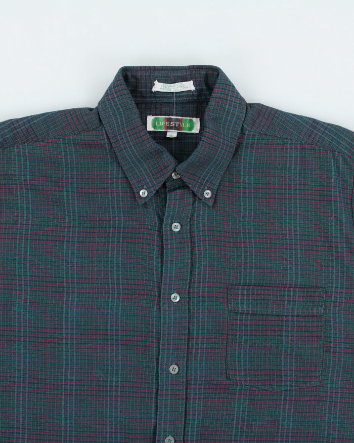 Vintage Lifestyle Checked Long Sleeve Shirt - L