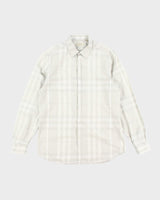 Burberry Grey Checked Long Sleeve Shirt - L