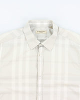 Burberry Grey Checked Long Sleeve Shirt - L