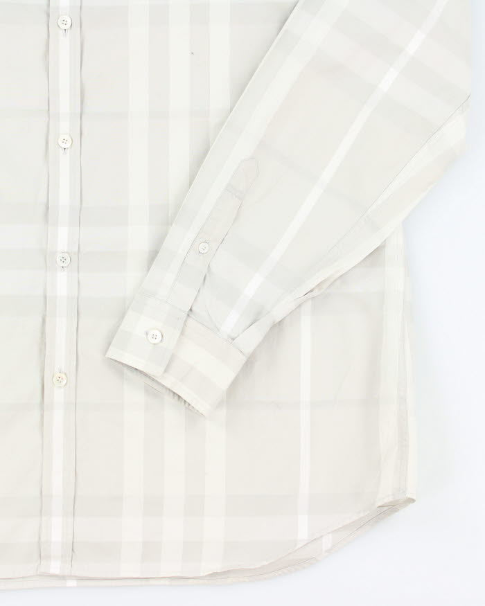 Burberry Grey Checked Long Sleeve Shirt - L