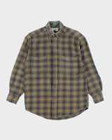 Vintage 90's Green Button Up Flannel Shirt - M