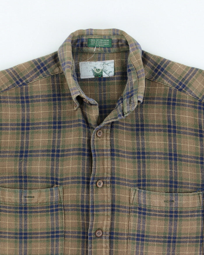 Vintage 90's Green Button Up Flannel Shirt - M