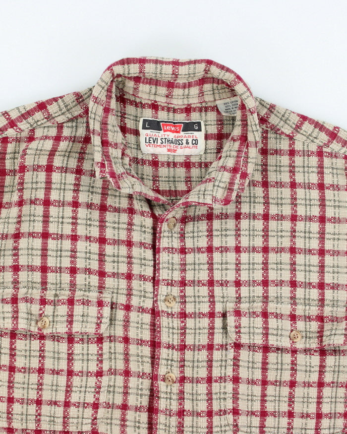 Vintage 90's Levi's Red Plaid Flannel Shirt - L