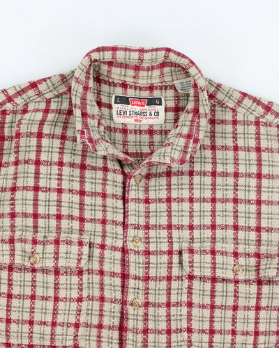 Vintage 90's Levi's Red Plaid Flannel Shirt - L