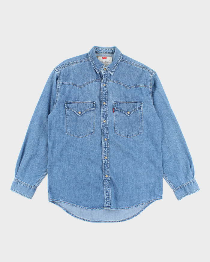 Vintage 2000's Levi's Medium Wash Snap Button Denim Shirt - S