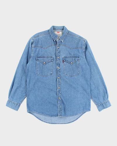 Vintage 2000's Levi's Medium Wash Snap Button Denim Shirt - S