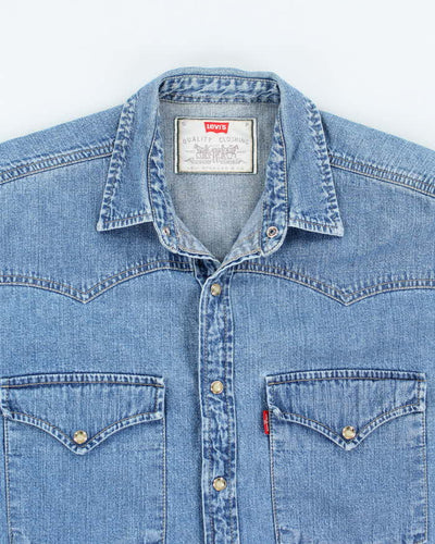 Vintage 2000's Levi's Medium Wash Snap Button Denim Shirt - S