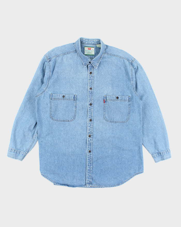 Vintage 2000's Levi's Medium Wash Button Up Denim Shirt - XL