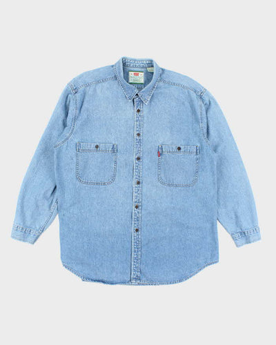 Vintage 2000's Levi's Medium Wash Button Up Denim Shirt - XL
