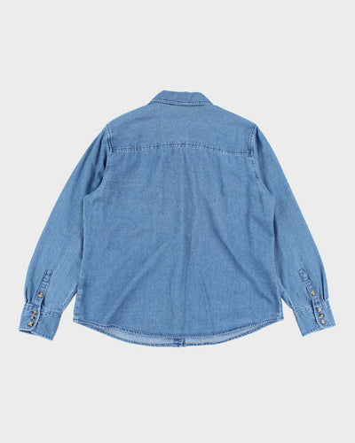 Vintage 2000's Embroidered Halloween Button Up Denim Shirt - XL