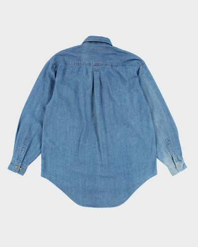 Vintage 90's Embroidered Mclaren Car Racing Oversized Denim Shirt - M