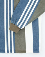 Vintage 90's Northern Elements Quarter Button Striped Denim Shirt - S