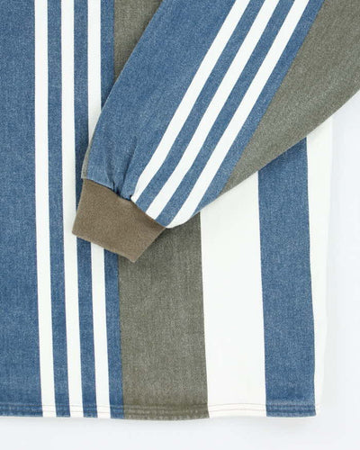 Vintage 90's Northern Elements Quarter Button Striped Denim Shirt - S