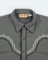 Vintage 90's Gothic Embroidered Western Snap Button Shirt - M