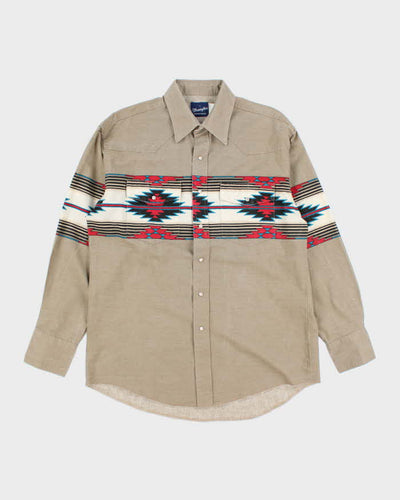 Vintage 90's Wrangler Patterned Western Snap Button Shirt - L