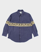 Vintage 90's Cowboy Graphic Western Snap Button Shirt - L